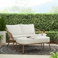 thumbnail image 1 of Better Homes & Gardens Willow Sage All-Weather Wicker Outdoor Loveseat and Ottoman Set, Beige, 1 of 9