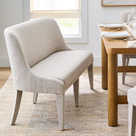 Open Box Better Homes & Gardens Windsor Upholstered Dining Bench, Wheat