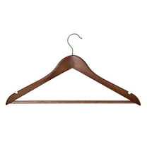 Better Homes & Gardens Wood Suit Hangers for Adult, 5 Pack, Walnut Finish