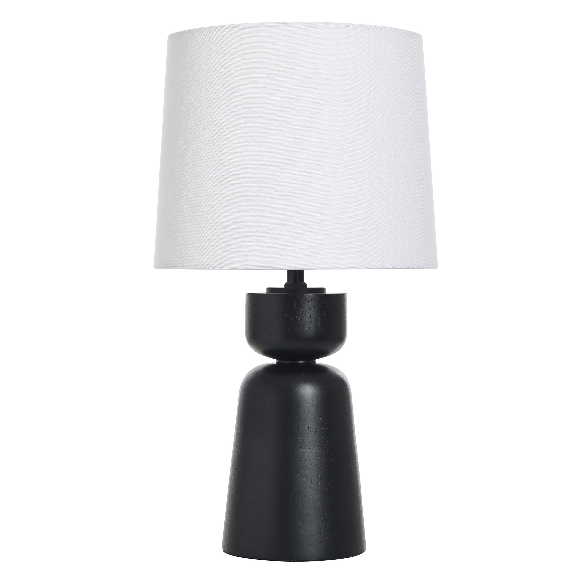 Better Homes & Gardens Wood Totem Table Lamp with White Linen Shade, 10"L x 10"W x 18"H