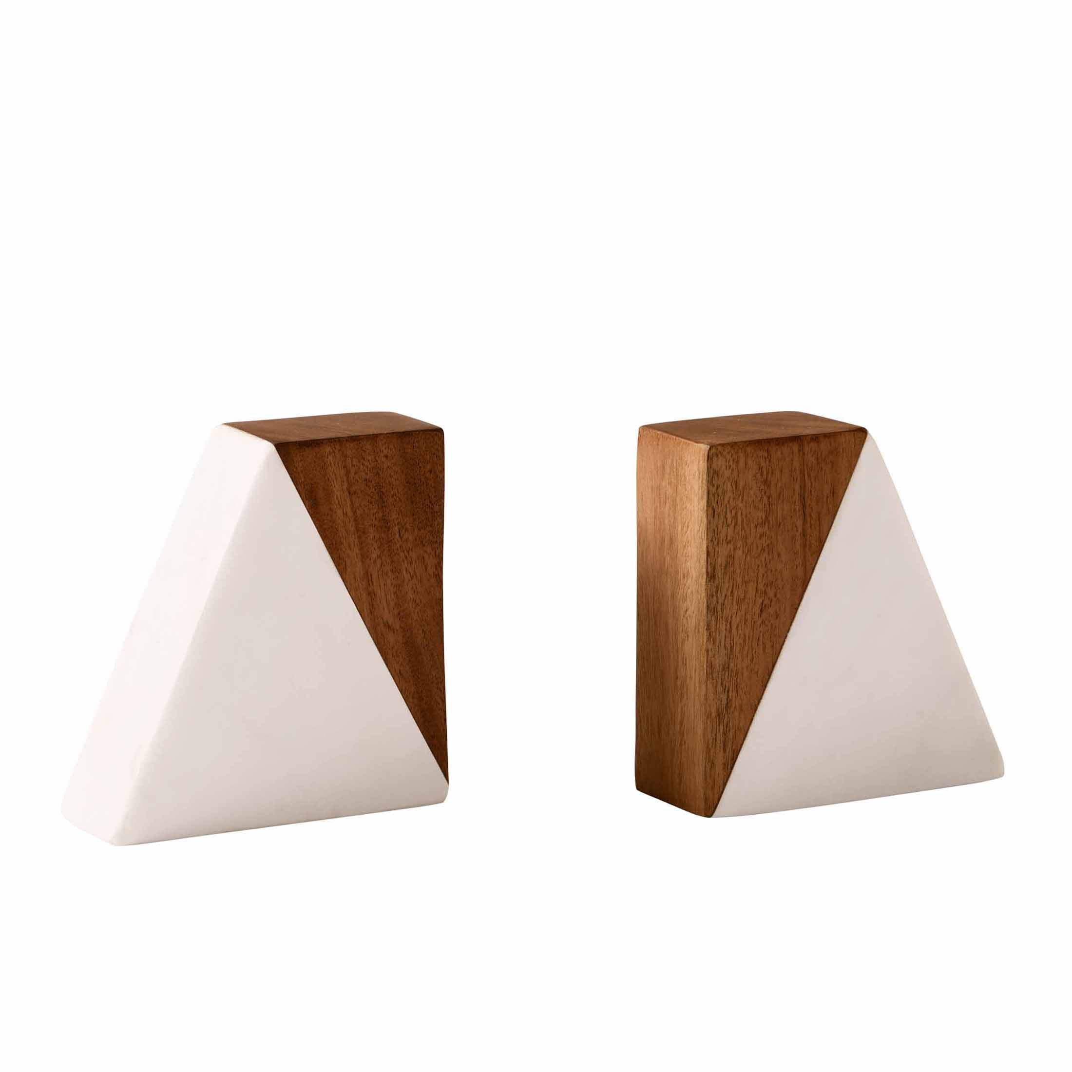 Better Homes & Gardens Wood and Marble Bookends, 1.77" x 4.56" - Walmart.com