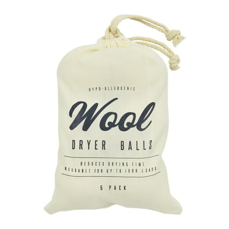 Better Homes & Gardens Wool Dryer Balls, Natural, High-Quality New Zealand Wool, 6-Count