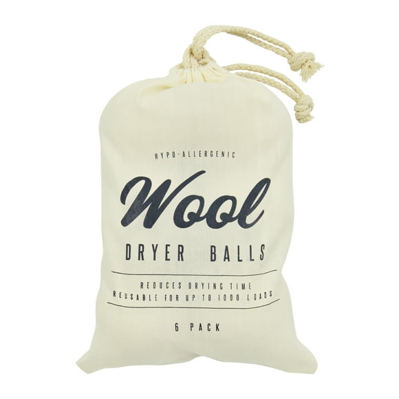 Better Homes & Gardens Wool Dryer Balls, Natural, High-Quality New Zealand Wool, 6‑Count