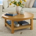 thumbnail interactive-video image 1 of Better Homes & Gardens Vista Woven Coastal Coffee Table, Light Honey, 1 of 14