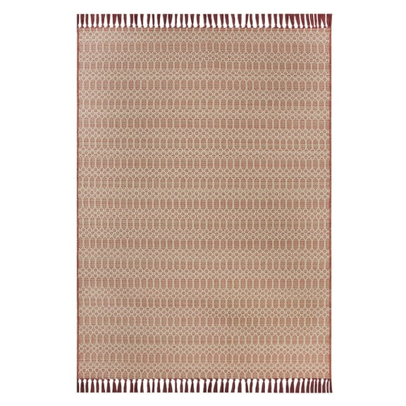 Better Homes & Gardens Woven Geo 5’x7’ Outdoor Rug - Polypropylene/Polyester - Terra Cotta