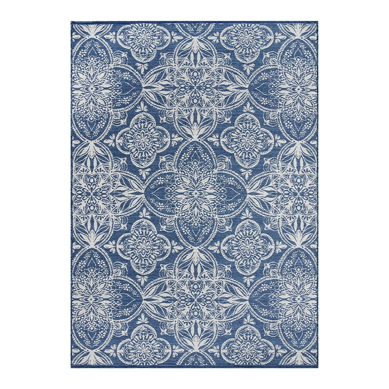ポタラ　パラレル　青背景 Better Homes & Gardens Woven Reversible Medallion Outdoor Rug, 7