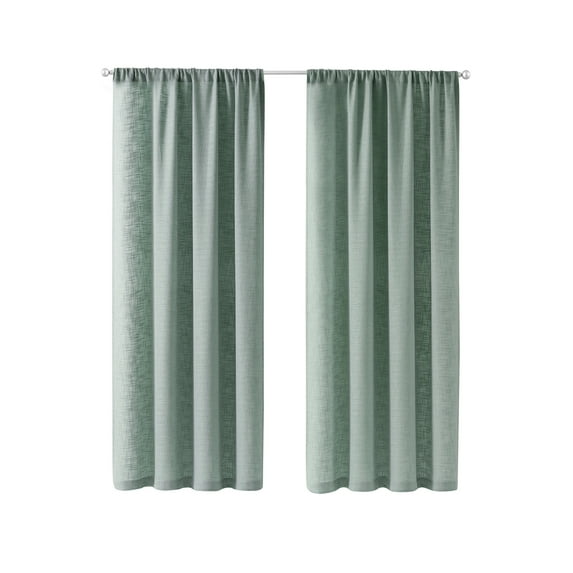 Better Homes & Gardens Woven Slub Rod Pocket Light Filtering Curtain Panel, 1-Piece, Sage, 52" W x 84" L
