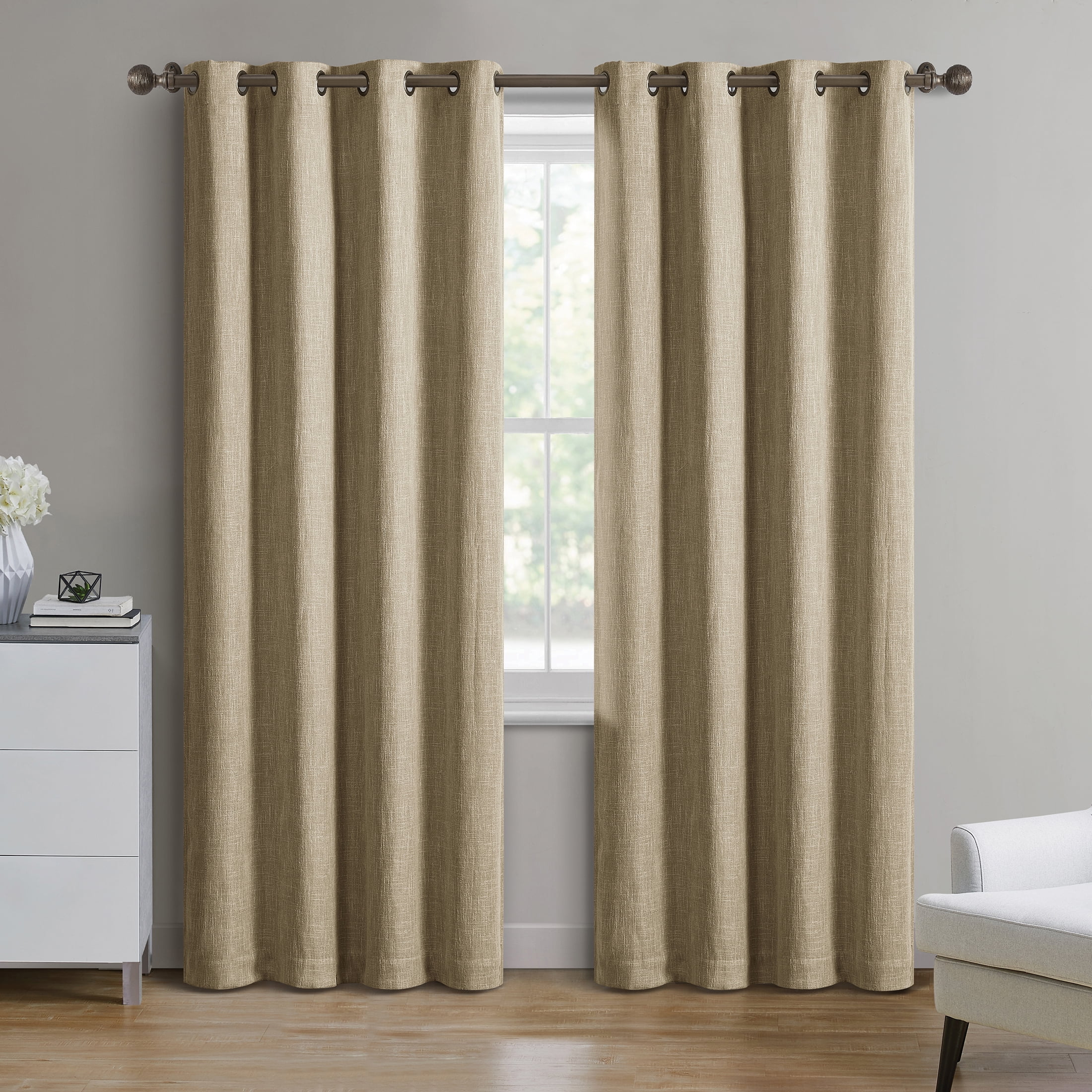 Better Homes & Gardens Woven Textured Grommet Blackout Curtain Panel