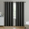 thumbnail image 1 of Better Homes & Gardens Solid Woven Textured Grommet Blackout Curtain Panel, 1-Piece, Black, 50 in W x 84 in L, 1 of 5