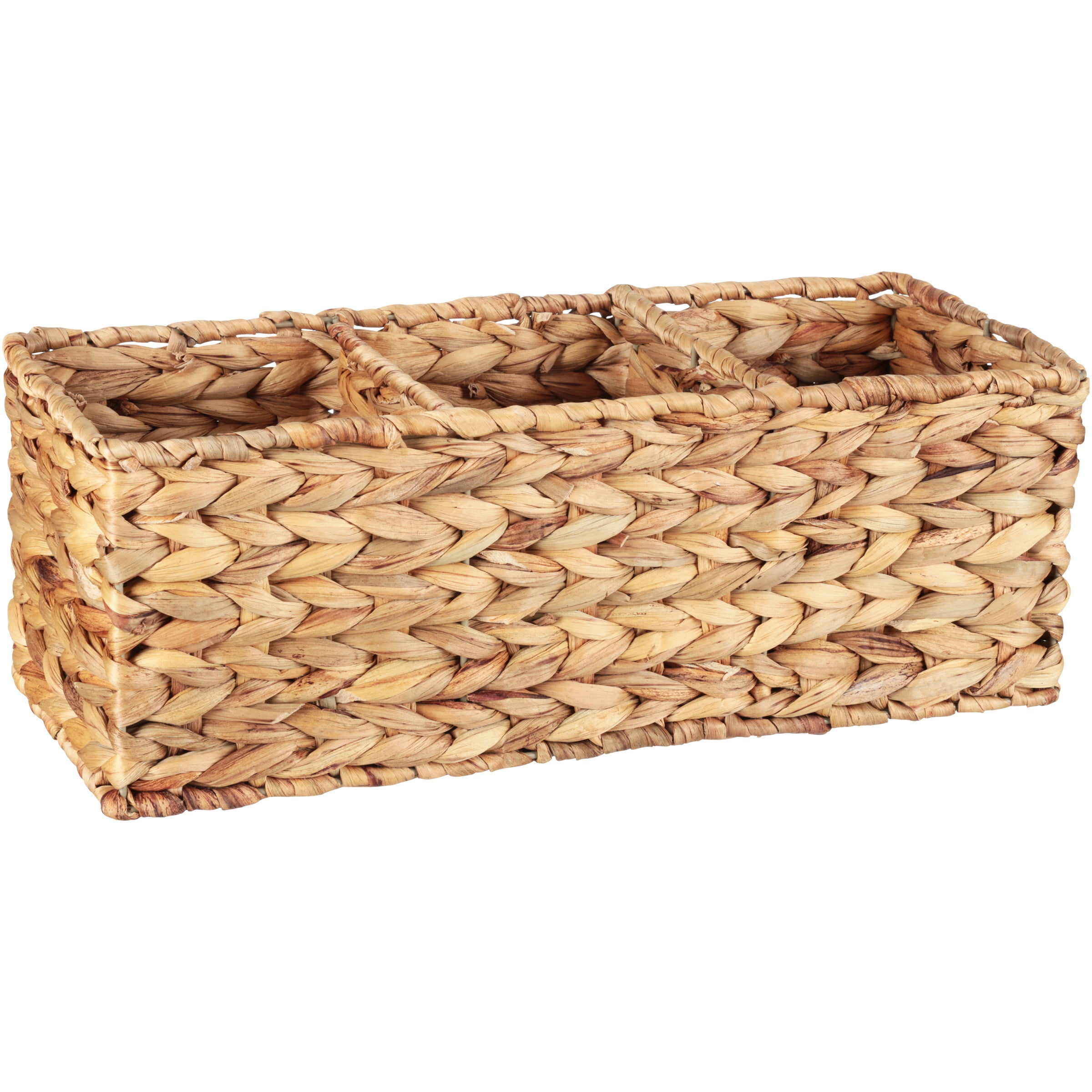 Better Homes & Gardens Woven Water Hyacinth Tank Basket, Natural 