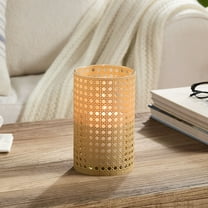 Better Homes & Gardens Wrapped Rattan Glass Hurricane Candle Holder, 8", Medium