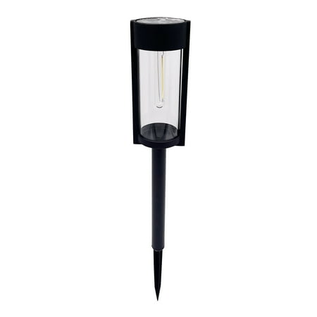 Better Homes & Gardens Wyatt Solar Powered Black LED Landscape Bollard Path Light, 15 Lumens