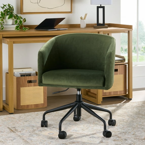 Better Homes & Gardens Wyatt Velvet Office Chair, Olive