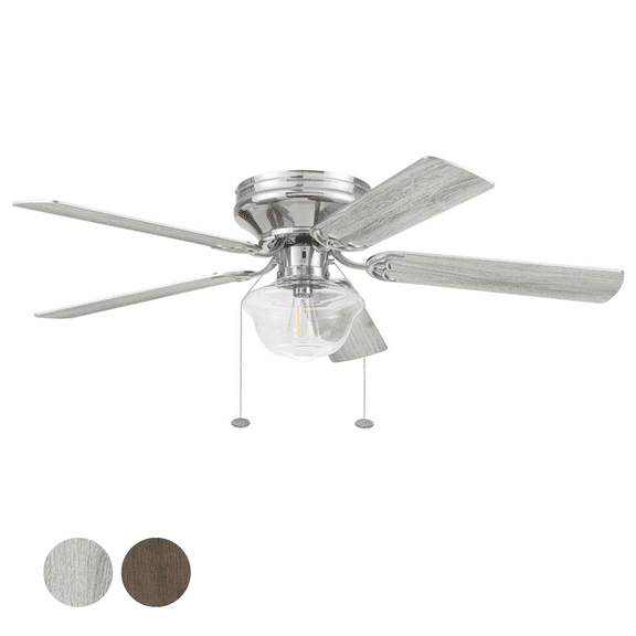 Better Homes & Gardens Wyndham 52'' Brushed Nickel Classic E26/ST19 LED Hugger Ceiling Fan