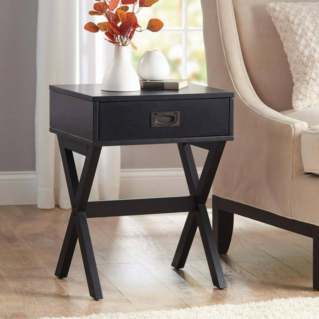 Better Homes & Gardens X-Leg Accent Table with Drawer, Multiple Colors