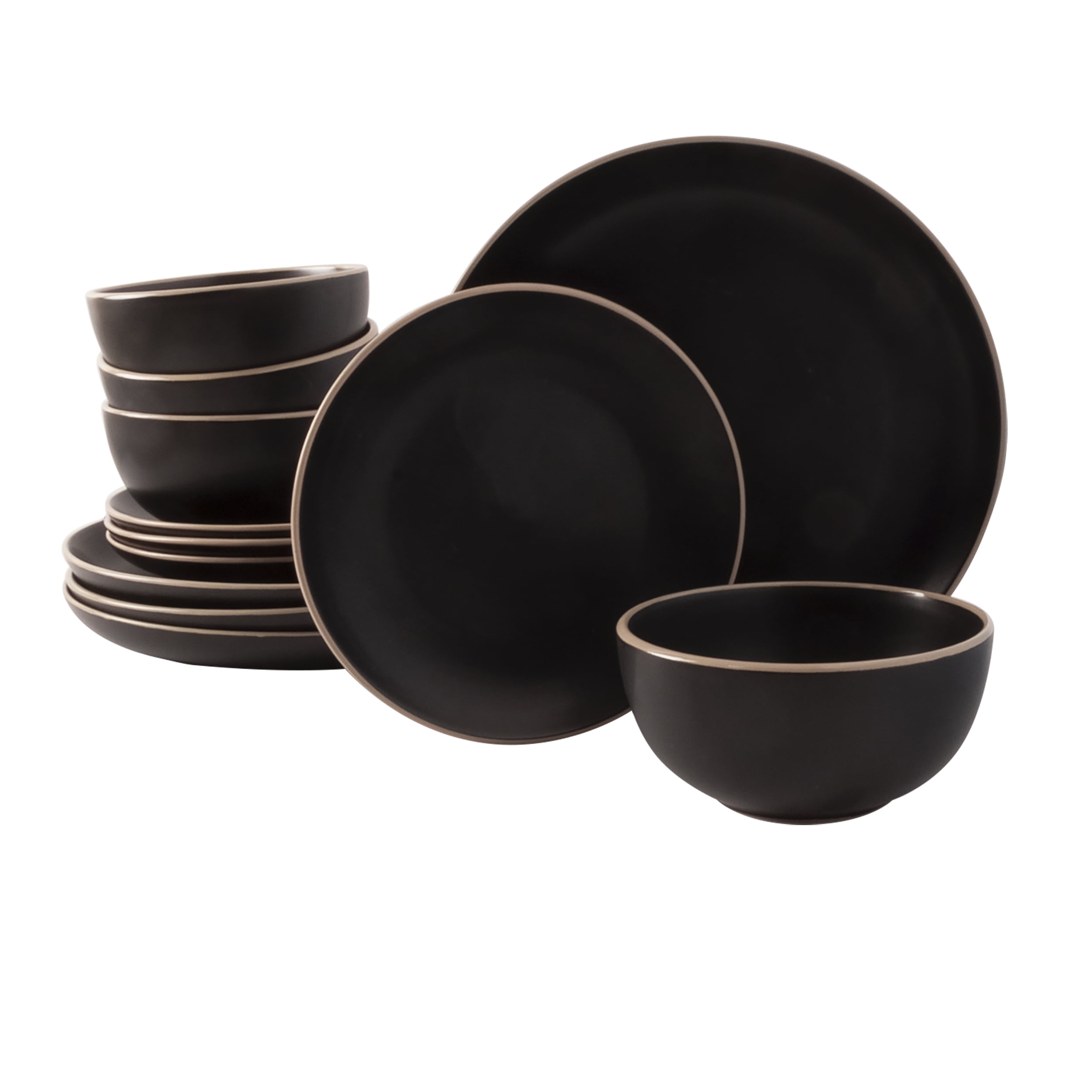 Better Homes & Gardens Zuri Matte Black 12-Piece Dinnerware Better Homes & Gardens Zuri Matte Black 12-Piece Dinnerware