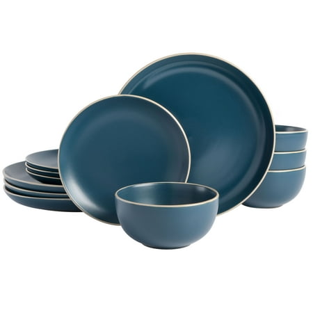Better Homes & Gardens Zuri Matte Carbon Blue 12-Piece Dinnerware Set
