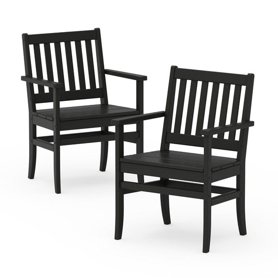 Better Homes & Gardens Southlake Outdoor Dining Arm Chair (2 Chairs) in Black