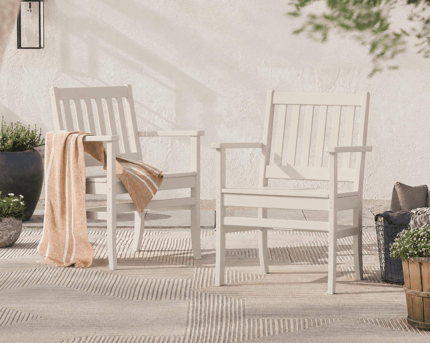 Better Homes & Gardens by POLYWOOD Southlake Outdoor Dining Arm Chair (2 Chairs), All-Weather HDPE, Patio Seat, Sand