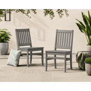 Better Homes & Gardens by POLYWOOD Southlake Outdoor Dining Side Chair (2 Chairs), All-Weather HDPE, Patio Seat, Slate Gray