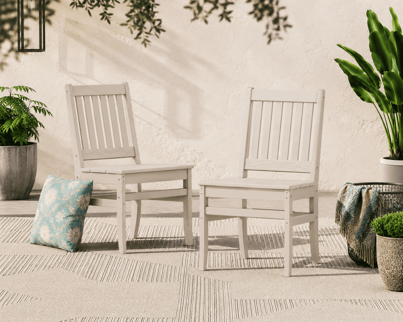 Better Homes & Gardens by POLYWOOD Southlake Outdoor Dining Side Chair (2 Chairs), All-Weather HDPE, Patio Seat, Sand