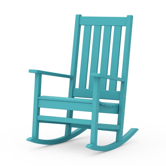 Better Homes & Gardens Southlake Outdoor Rocking Chair, All-Weather HDPE, Patio Seat, Aruba