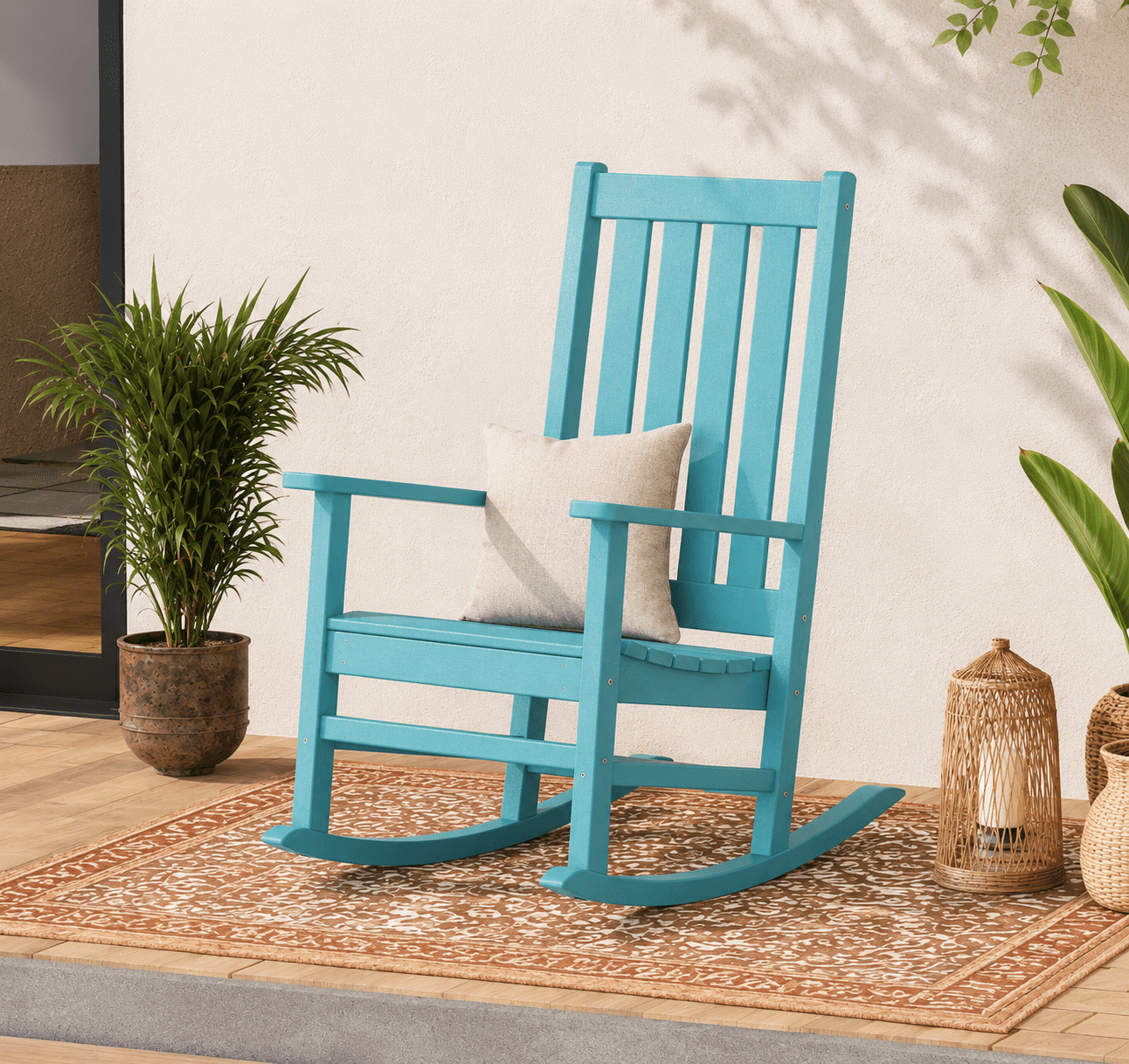 Better Homes & Gardens by POLYWOOD Southlake Outdoor Rocking Chair, All-Weather HDPE, Patio Seat, Aruba