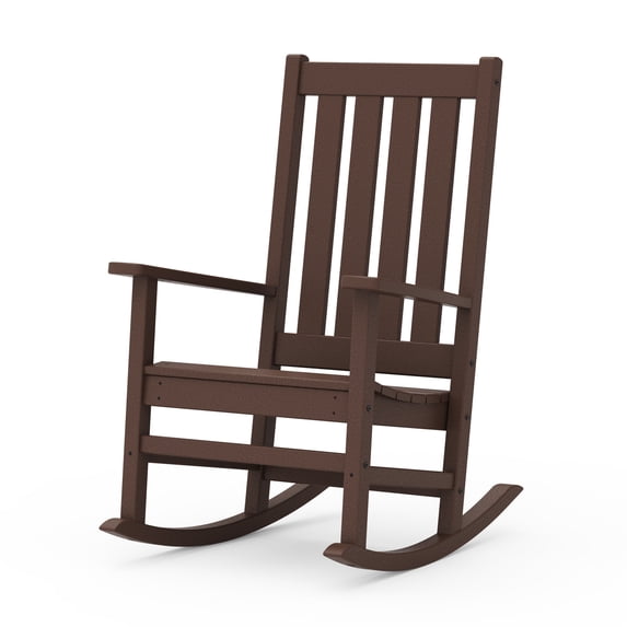 Better Homes & Gardens Southlake Outdoor Rocking Chair, All-Weather HDPE, Patio Seat, Mahogany