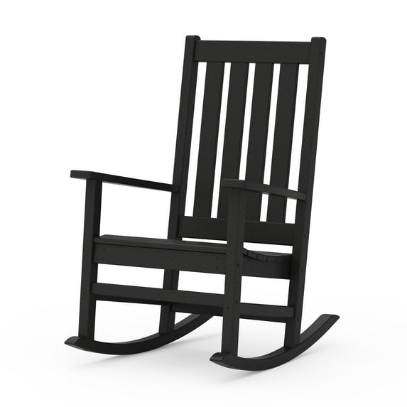 Better Homes & Gardens Southlake Outdoor Rocking Chair, All-Weather HDPE, Patio Seat for Porch, Deck, Black