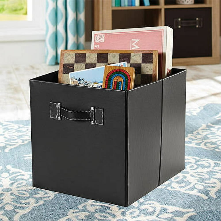Faux leather on sale storage cube