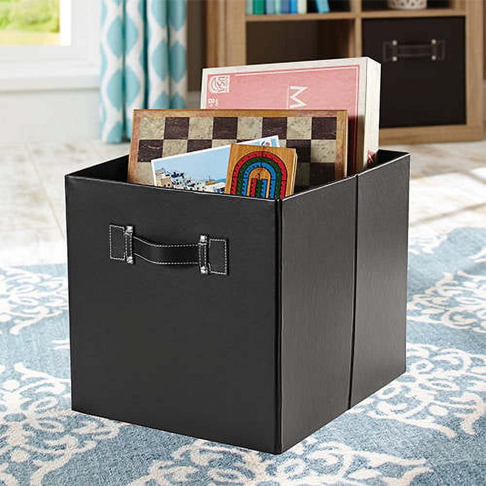 Better Homes & Gardens faux leather cube storage bins (12.75" x 12.75"), set of 2, multiple colors - image 1 of 3
