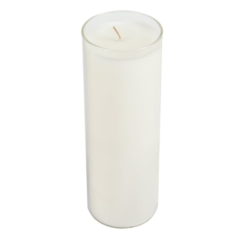 Better Homes & Gardens, Indoor/Outdoor White Unscented Candle in a Clear  Glass Cylinder Jar, 8.46in Tall, Long & Clean, Burn Time of 100 Hours