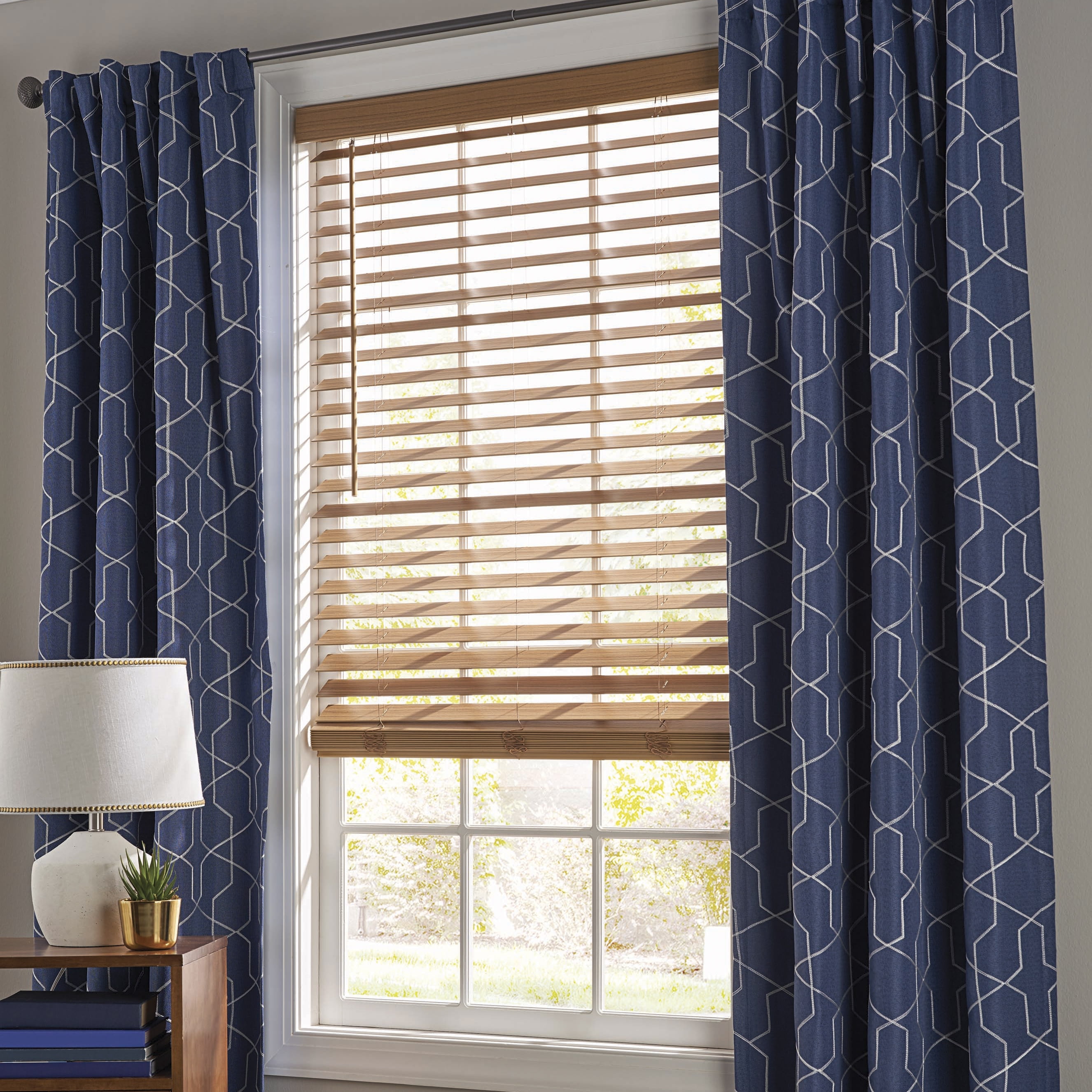 Better Homes and Garden 2" Faux Wood Cordless Window Blind, Oak, 23x64