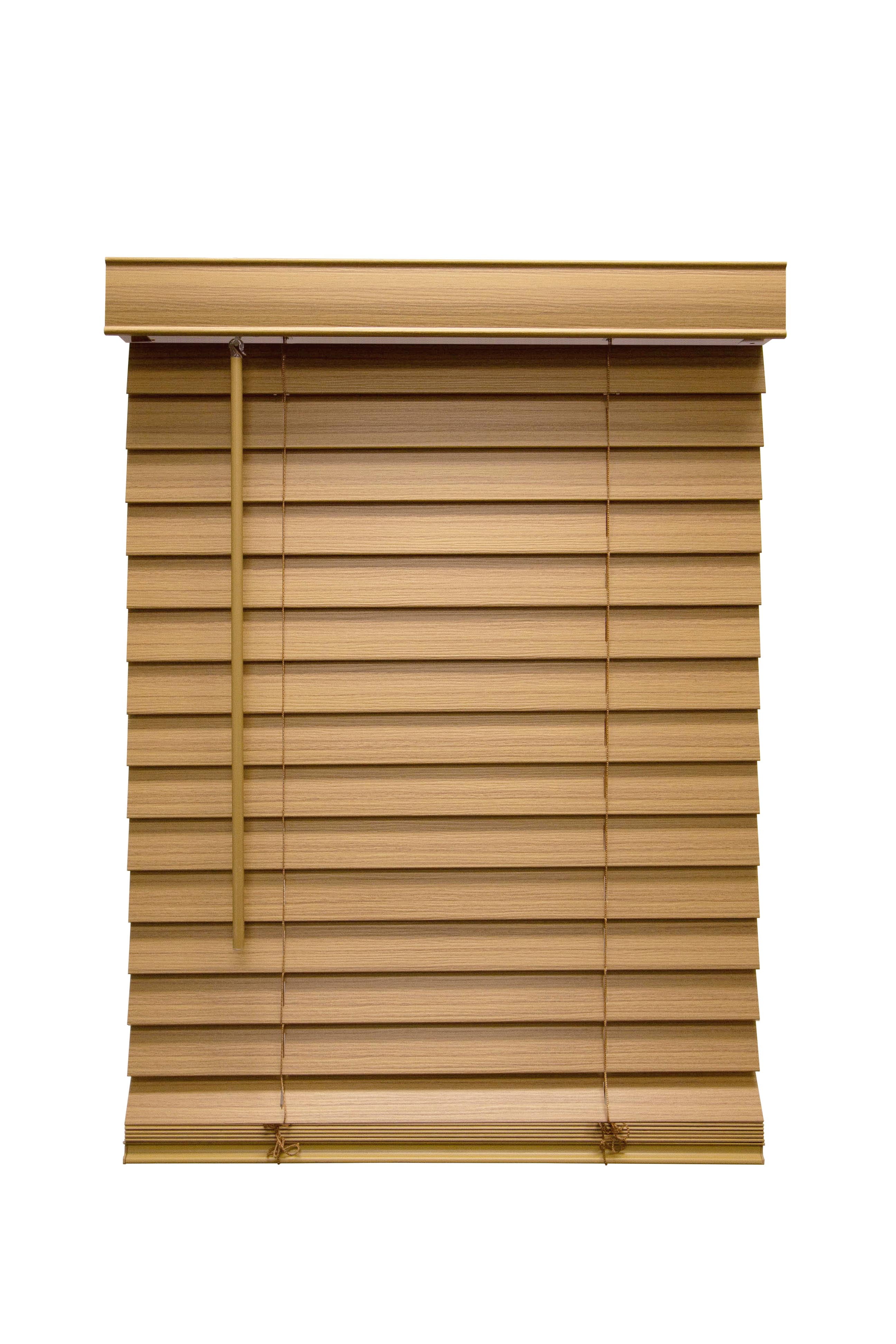 Better Homes and Garden 2" Faux Wood Cordless Window Blind, Oak, 34" W x 64" L