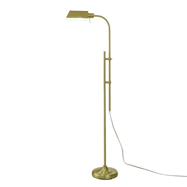 Better Homes and Gardens 1-Light Modern Adjustable Brass Floor Lamp Gold