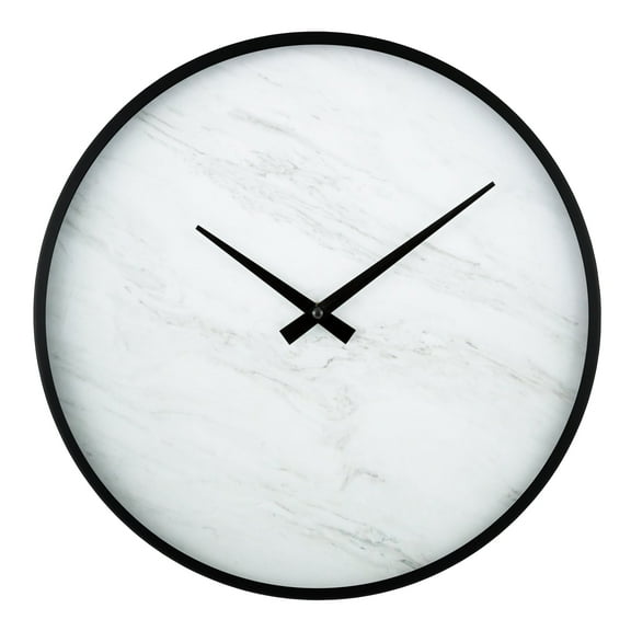 14 inch Modern Faux Marble Metal Framed Analog Quartz Clock, 83216-BHG