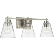Better Homes and Gardens 22" Modern Dimmable 3-Light Vanity, Silver, Medium Base Bulb, Bathroom Light
