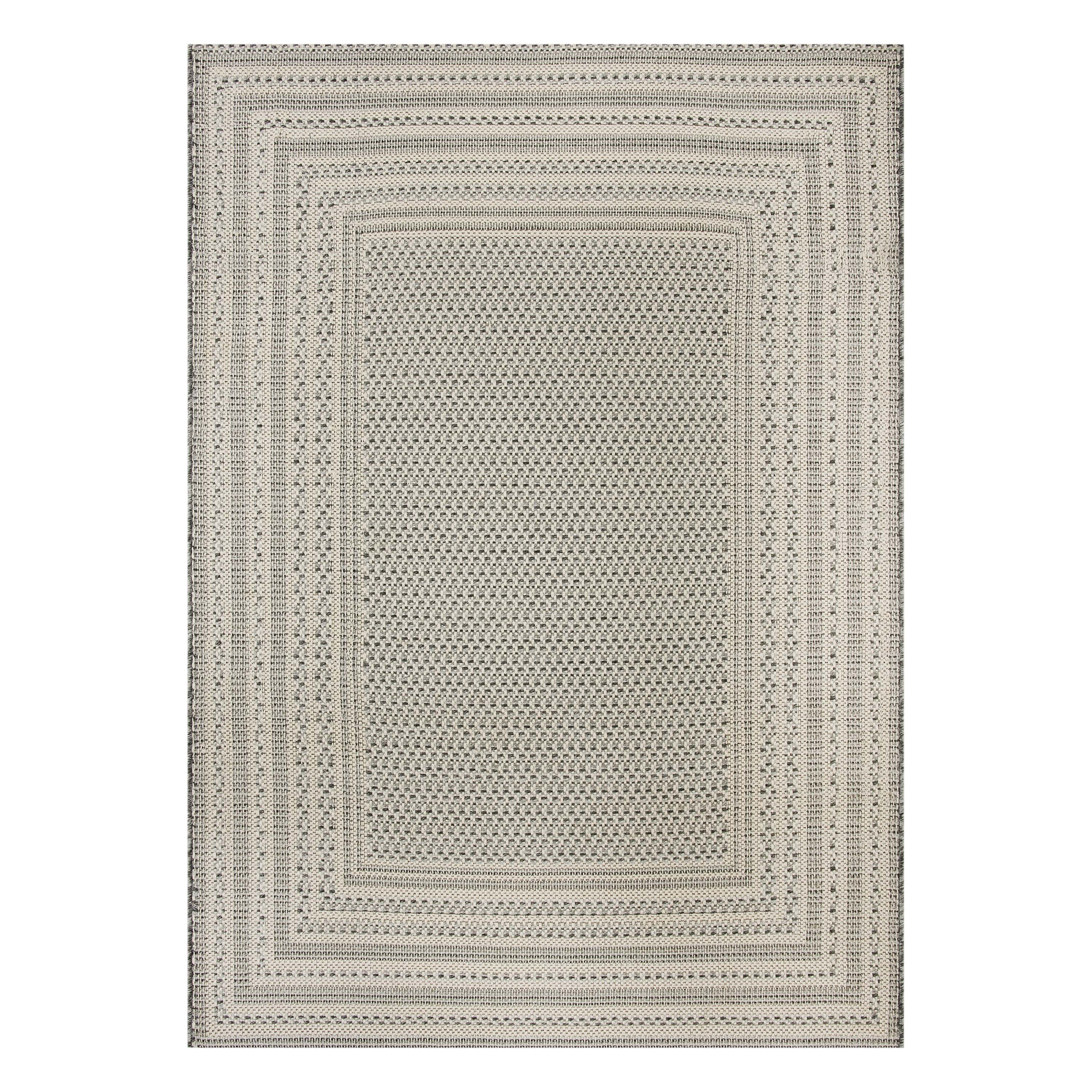 Better Homes and Gardens 5’x7’ Woven Gray Border Outdoor Rug