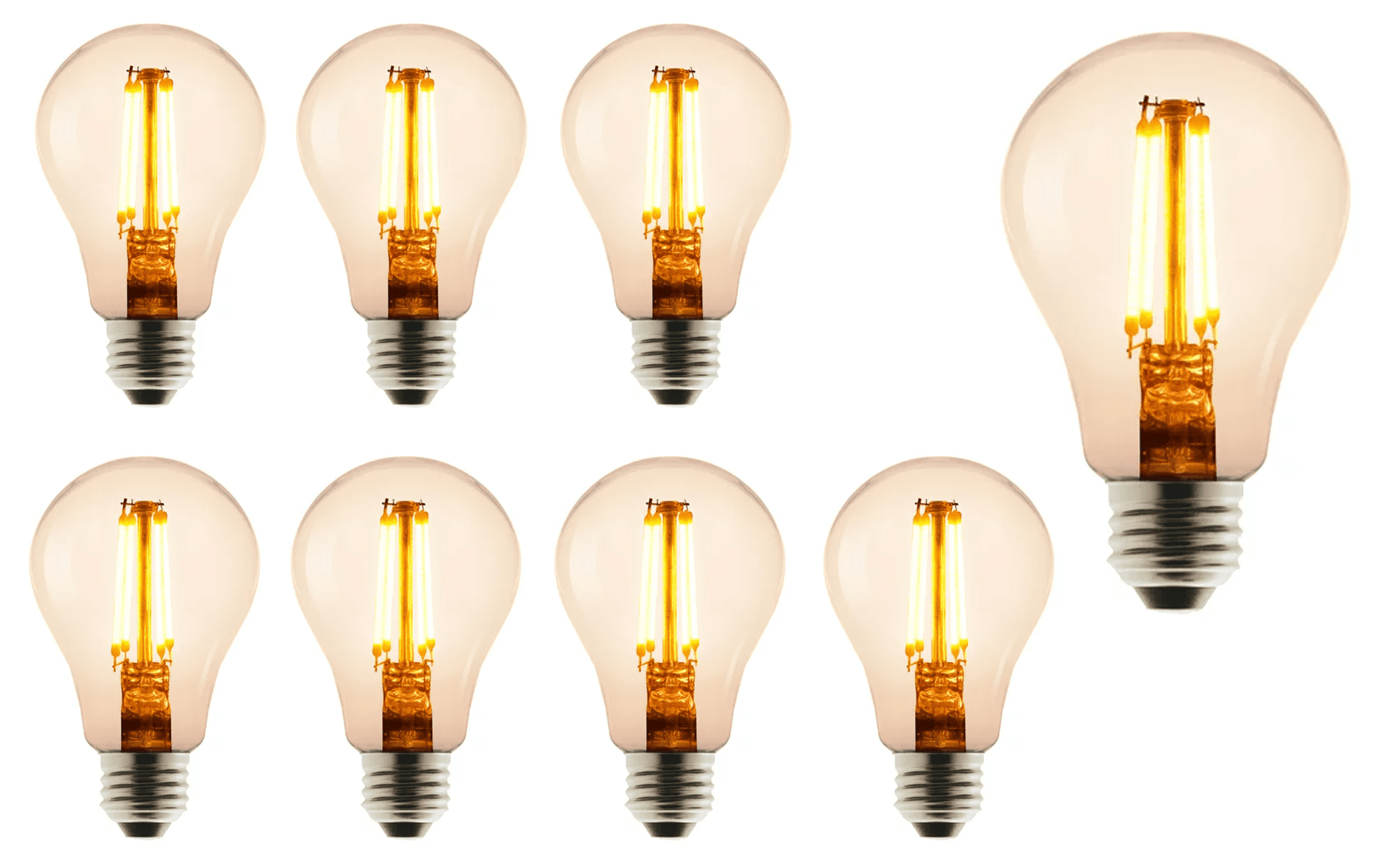 Better Homes and Gardens 5W (40W Equivalent) A15 Amber LED Vintage Filament Light Bulbs (8 Pack)