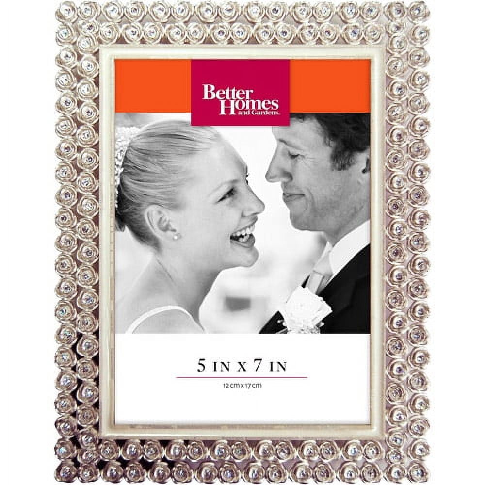 Better Homes and Gardens 5x7 Rose Jeweled Picture Frame, Silver