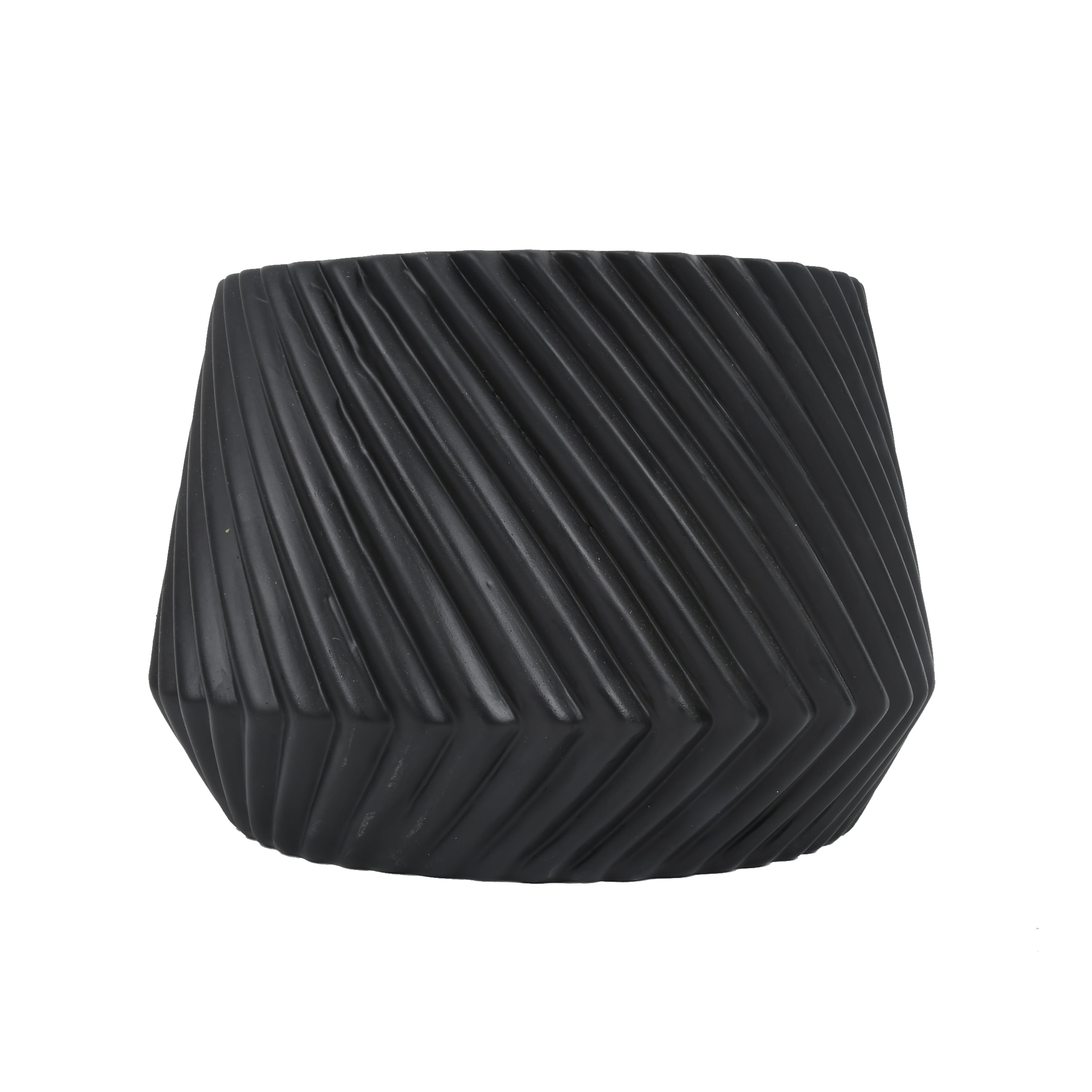 Better Homes & Gardens Black Ceramic Ridge Planter, 6 in