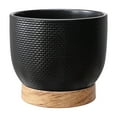 thumbnail image 1 of Better Homes and Gardens 8 inch Channing Woven Black Ceramic Planter, 1 of 8