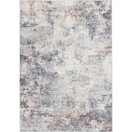 Better Homes & and Gardens Abstract Machine Washable Indoor Area Rug, Neutral, 5'x7'