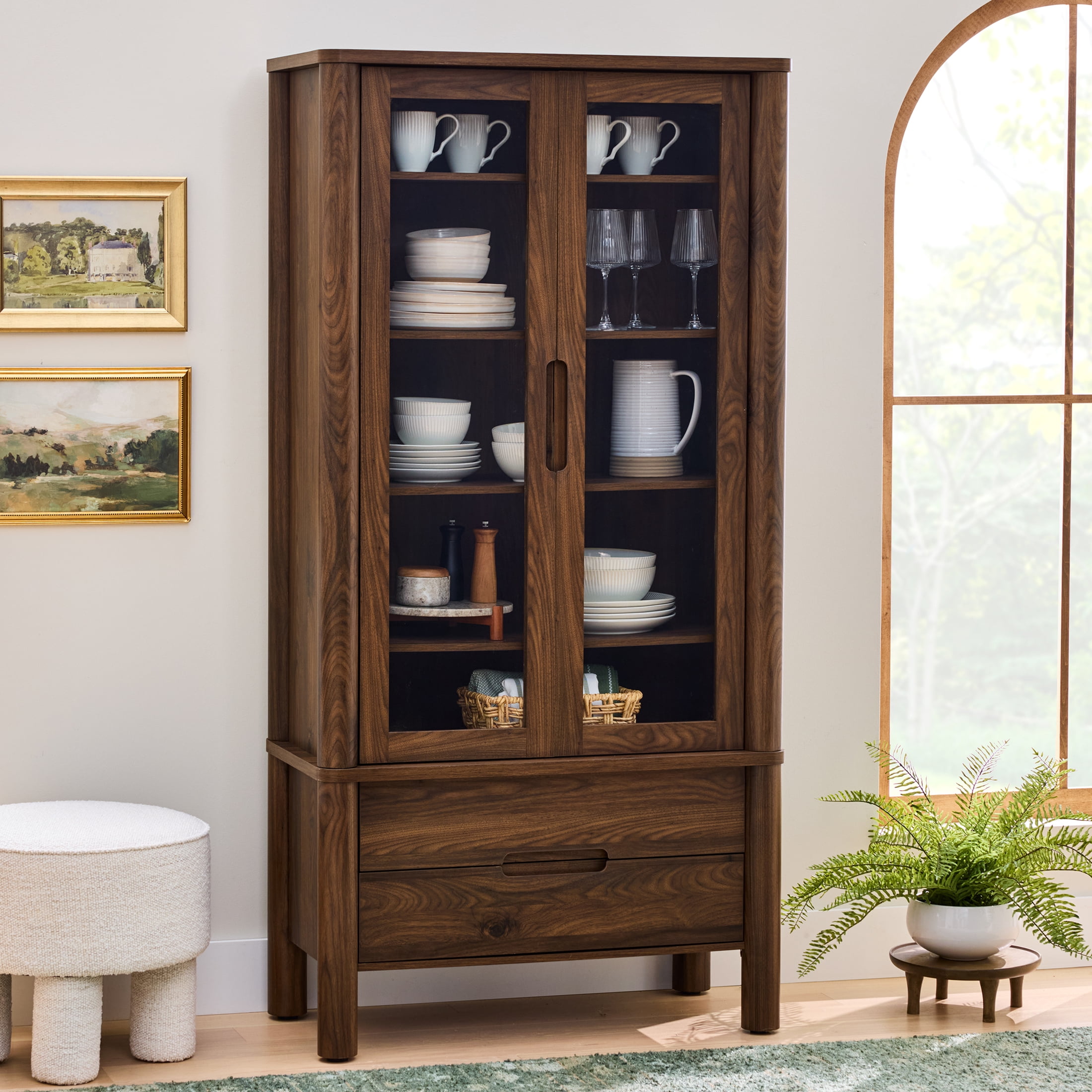 Better Homes & Gardens Adlin China Cabinet, Walnut Finish