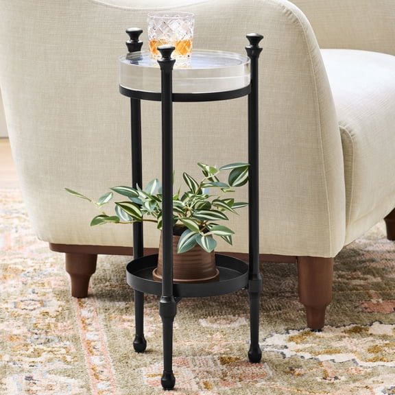 Better Homes & Gardens Ambrose Forged Iron Drink Table, Black Finish