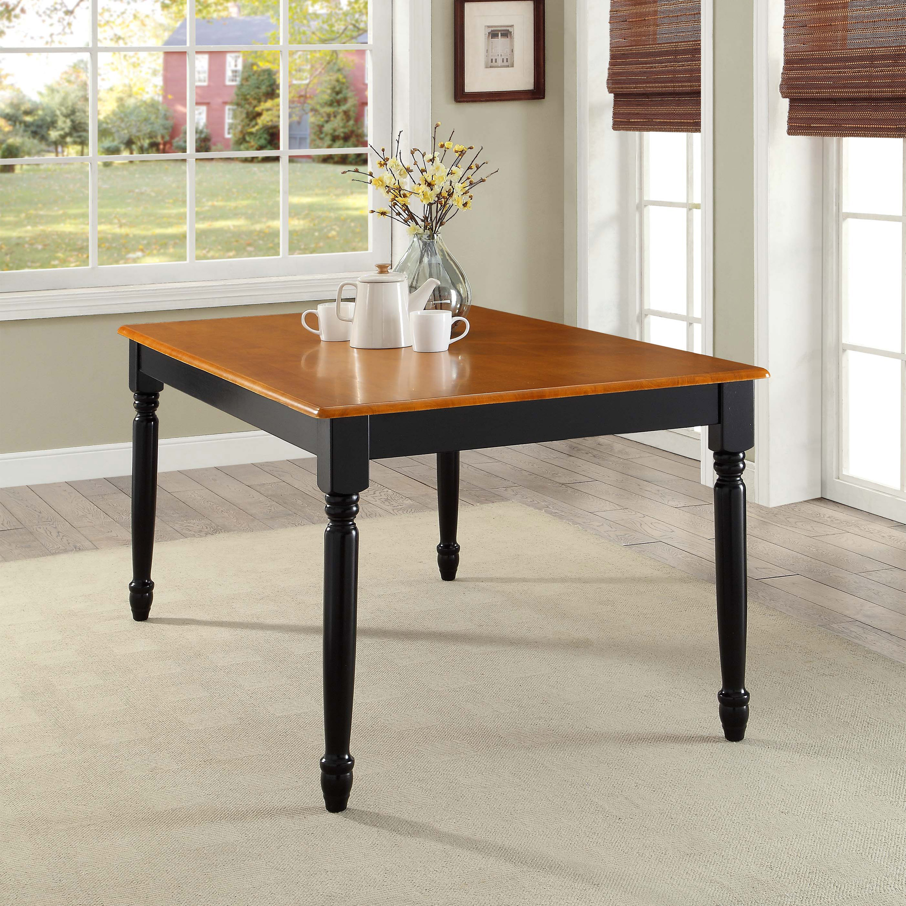 Better Homes and Gardens Autumn Lane Farmhouse Dining Table, Black and Oak - image 1 of 8