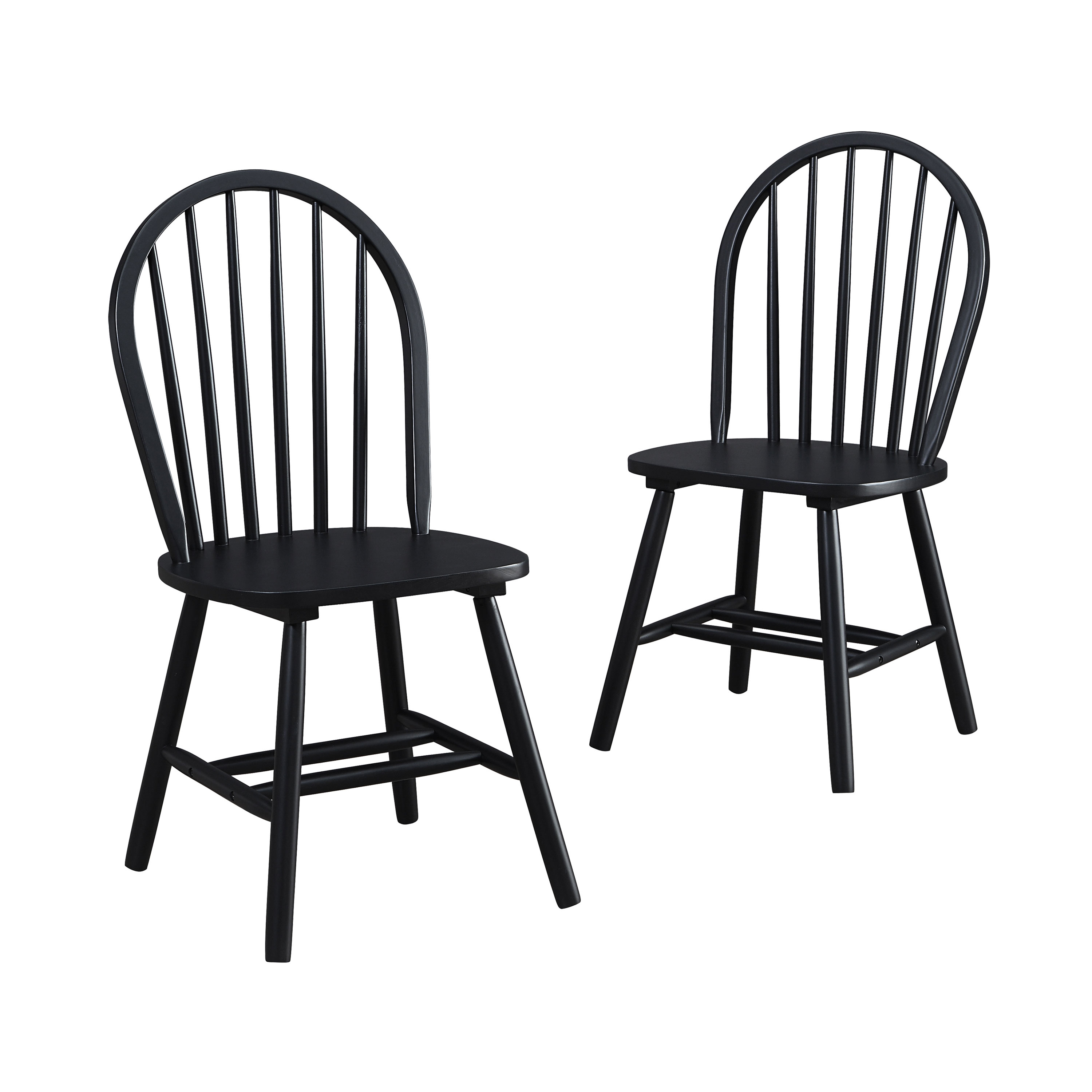 Better Homes and Gardens Autumn Lane Windsor Solid Wood Dining Chairs, Set of 2, Black Finish - image 1 of 10
