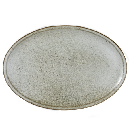 Better Homes and Gardens Banks Oval 15-inch Stoneware Cream Serve Tray
