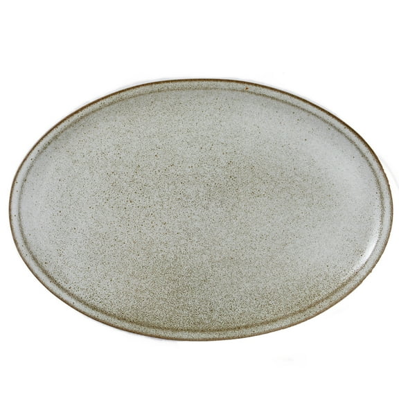 Better Homes and Gardens Banks Oval 15-inch Stoneware Cream Serve Tray
