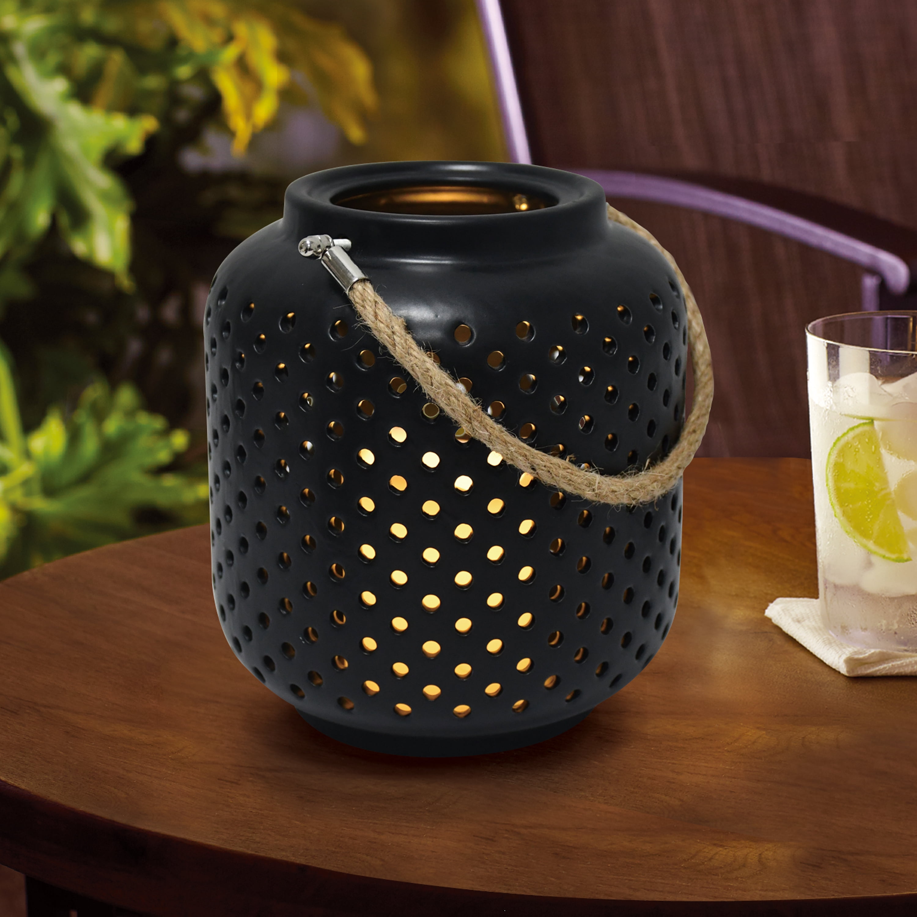 Better Homes and Gardens BatteryOperated Outdoor Black Ceramic LED